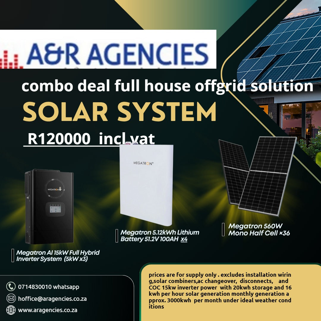 A&R Solar Full House Off Grid Combo Solution